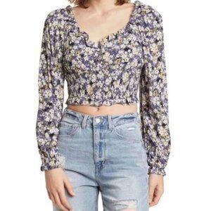 NWT Elodie Floral Ruffle Long Sleeve Top
